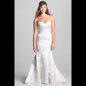 Olia zavozina duchess silk trumpet wedding gown